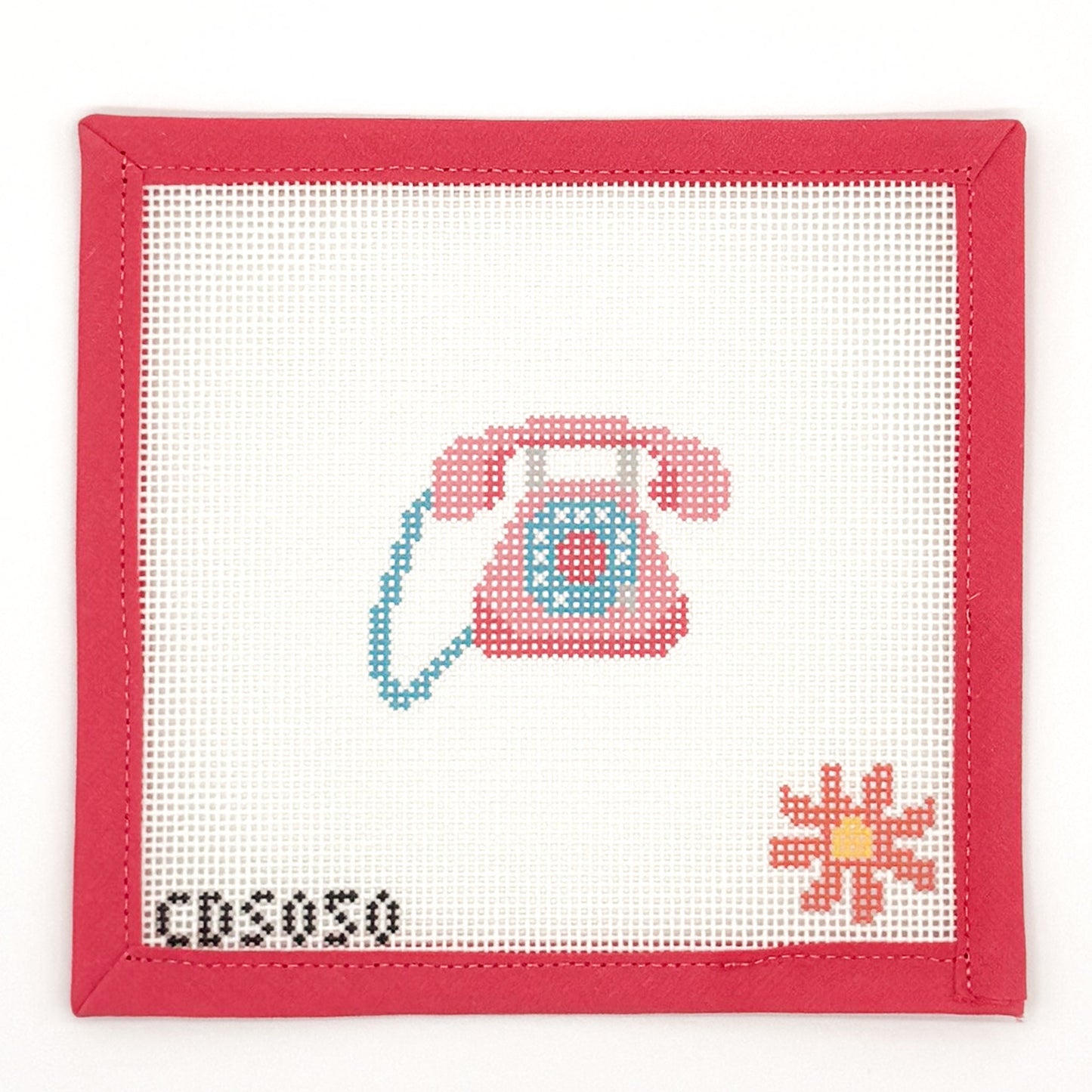 Retro Telephone Mini Needlepoint Canvas
