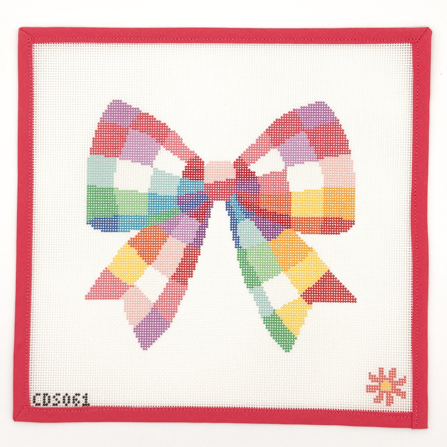 Gingham Bow Needlepoint Canvas - Large