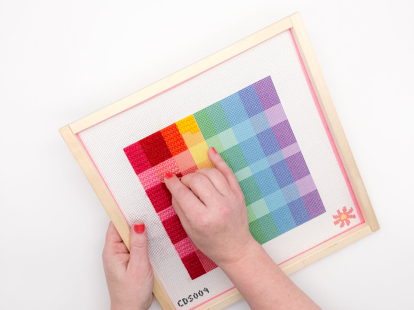 Rainbow Checks Needlepoint Canvas