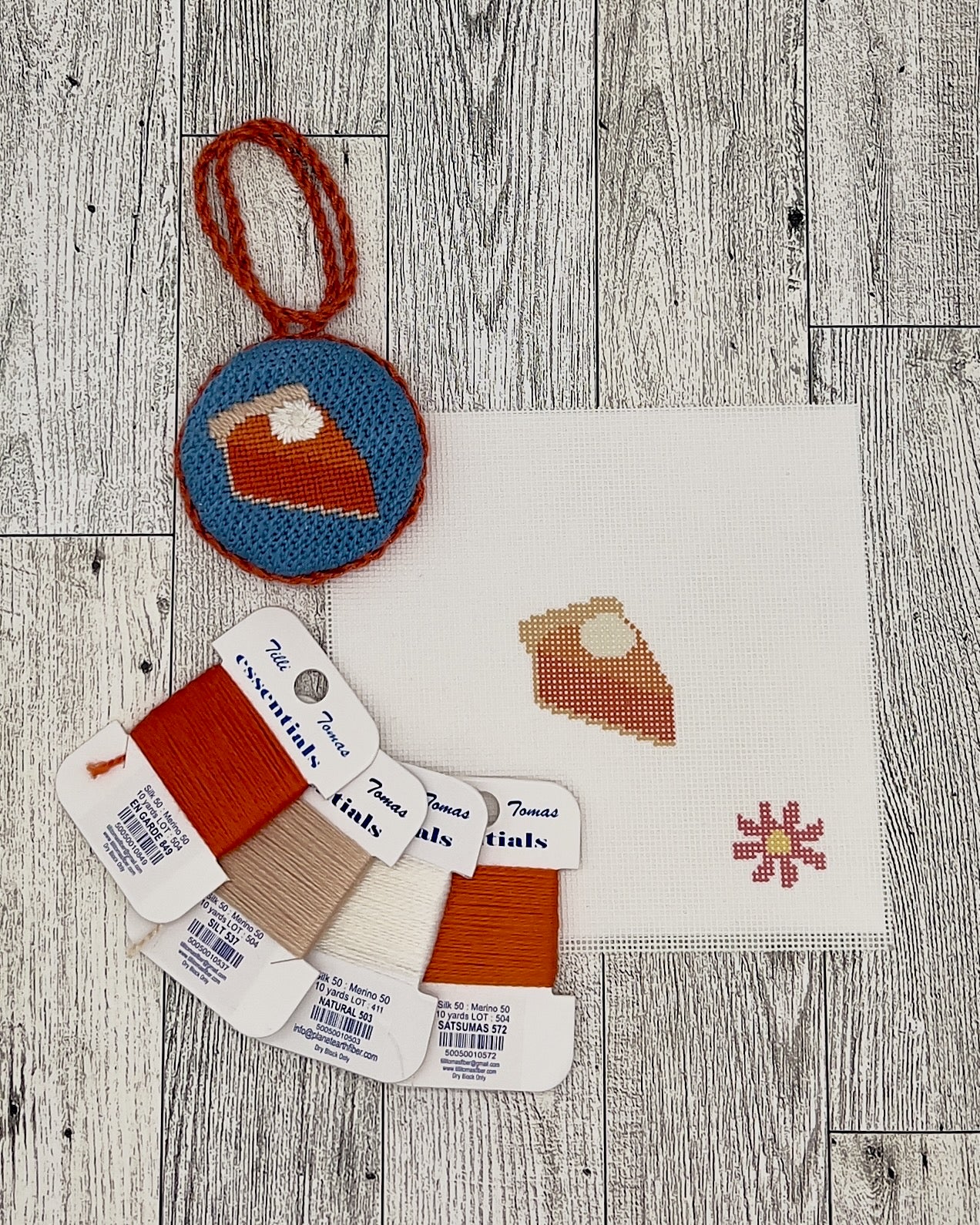 Pumpkin Pie Mini Needlepoint Canvas