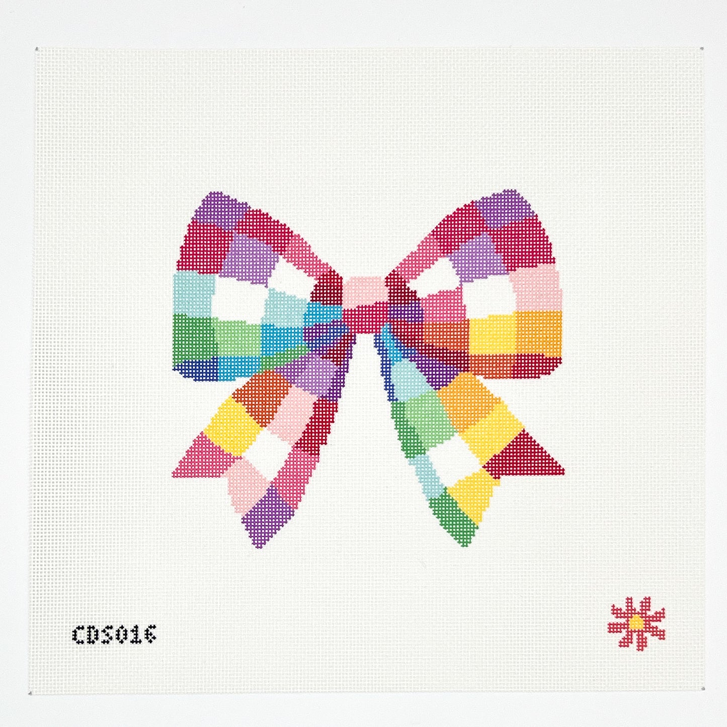 Gingham Bow Needlepoint Canvas - 18 mesh