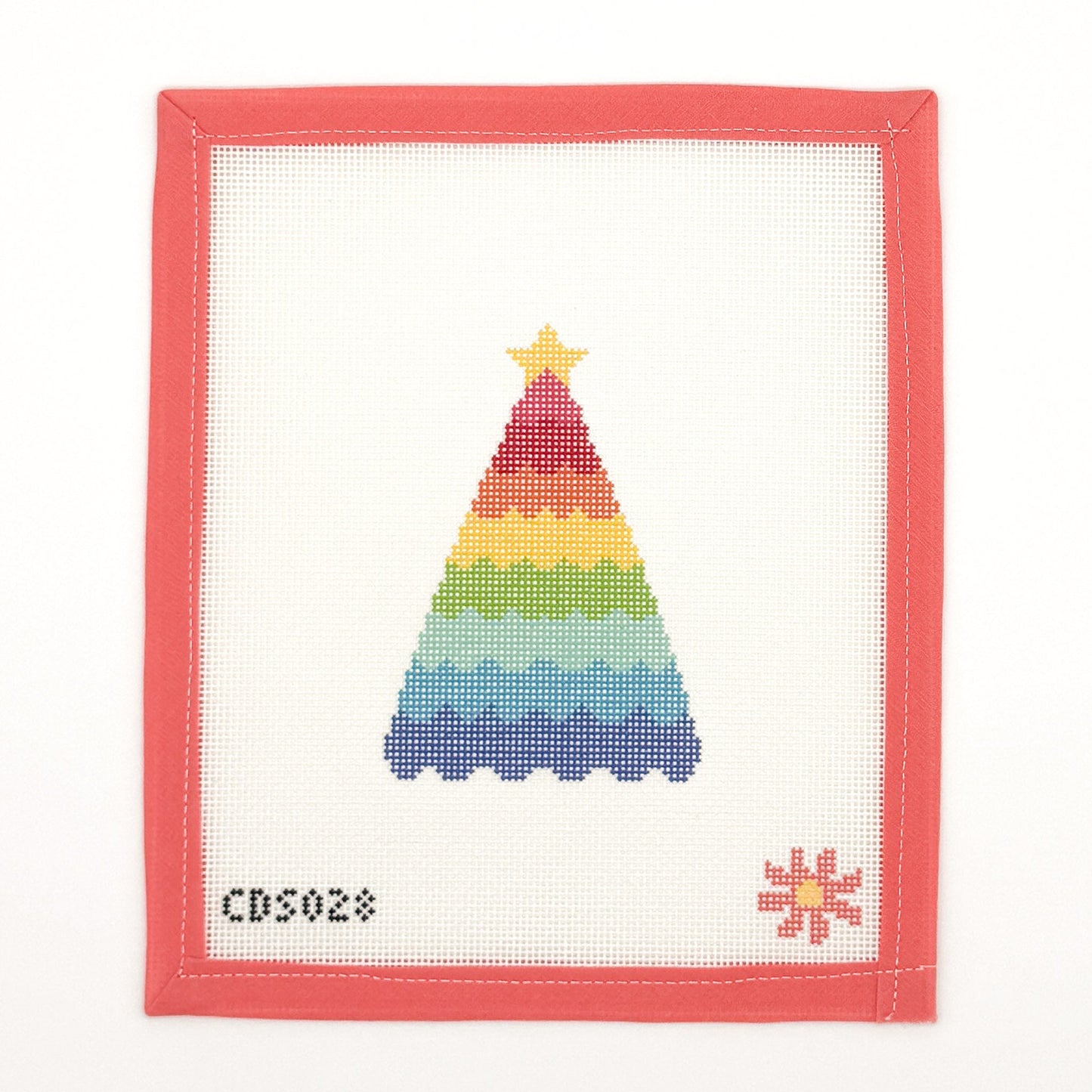Rainbow Christmas Tree Needlepoint Canvas