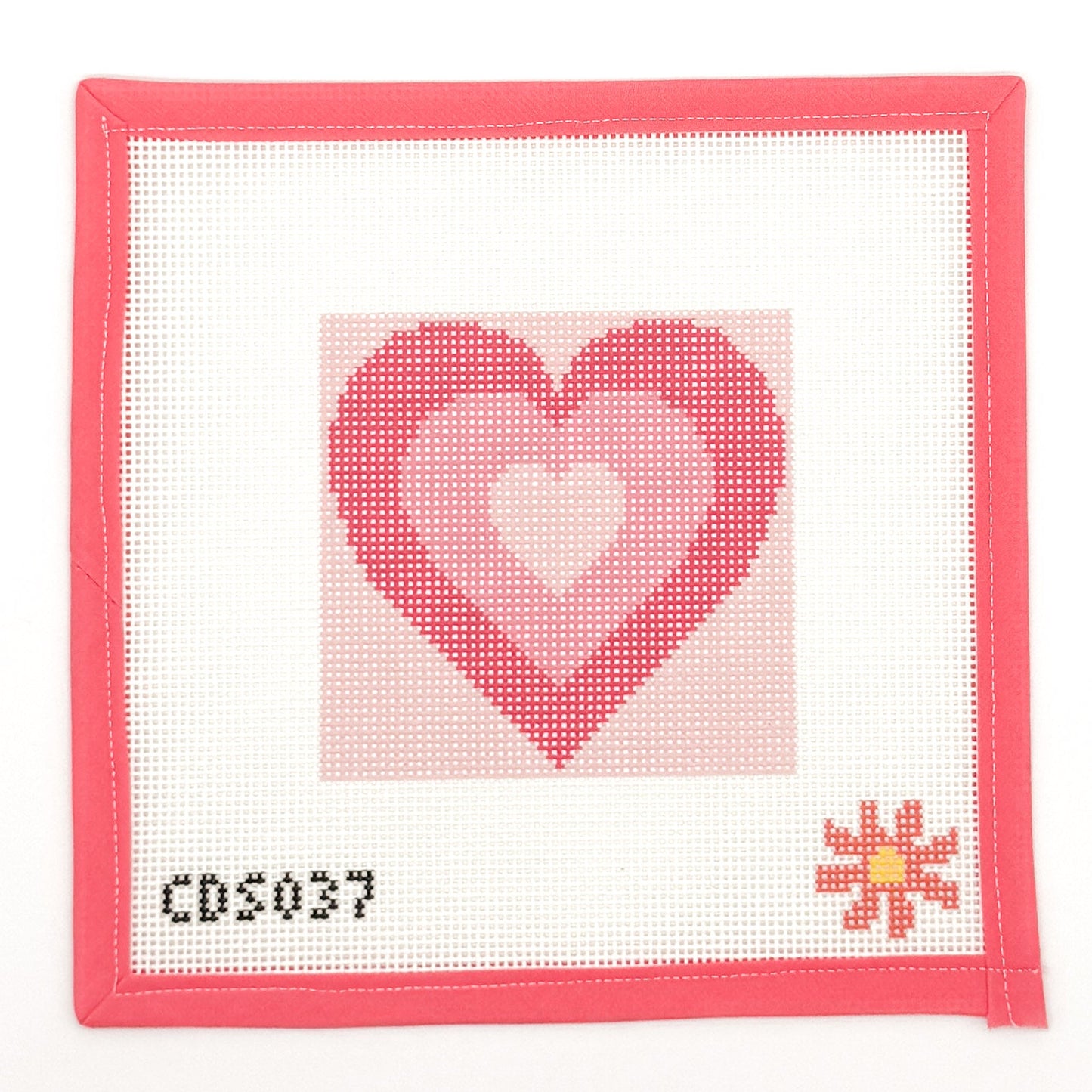 Pink Hearts Beginner Needlepoint Canvas