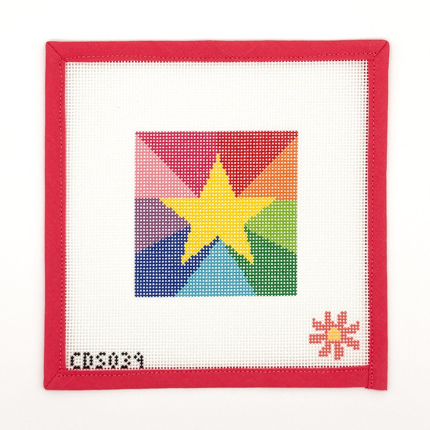 Rainbow Star Needlepoint Canvas