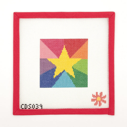 Rainbow Star Needlepoint Canvas