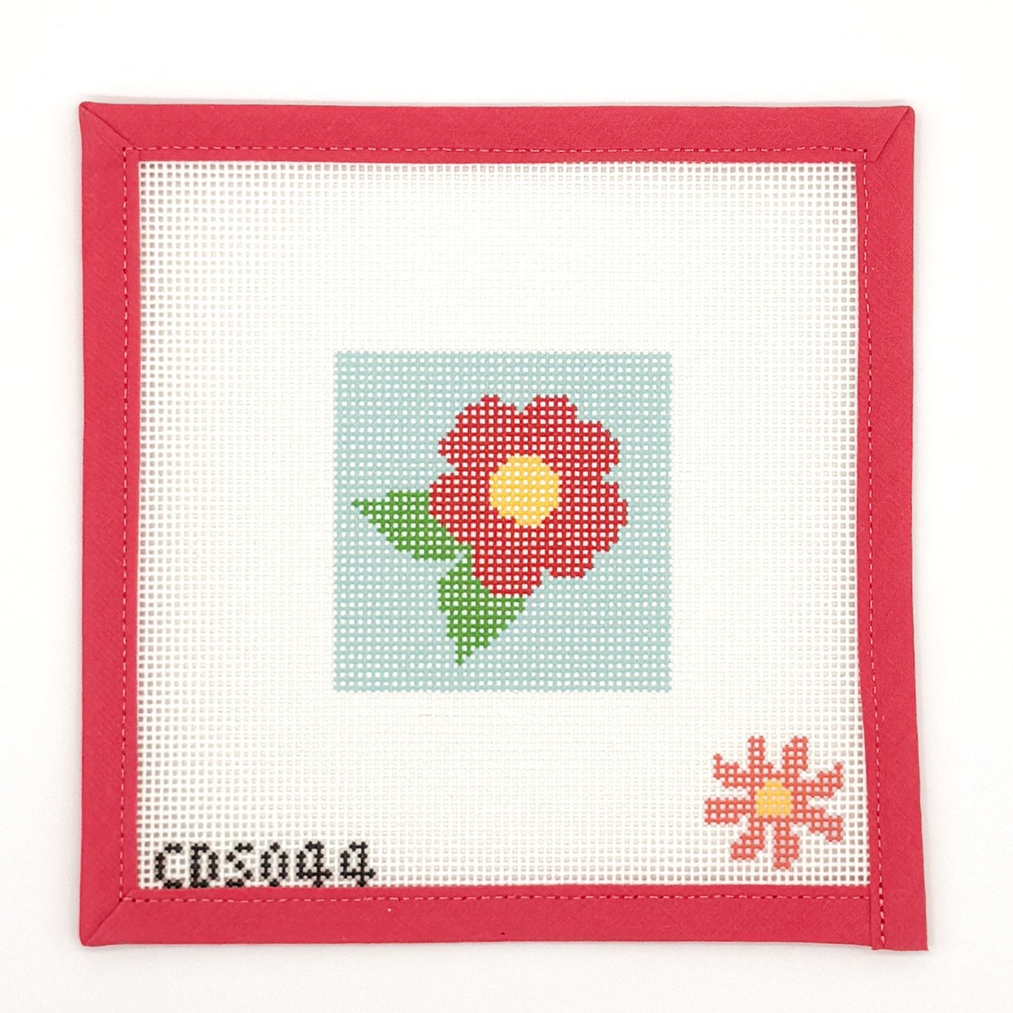 Red Flower Needlepoint Canvas