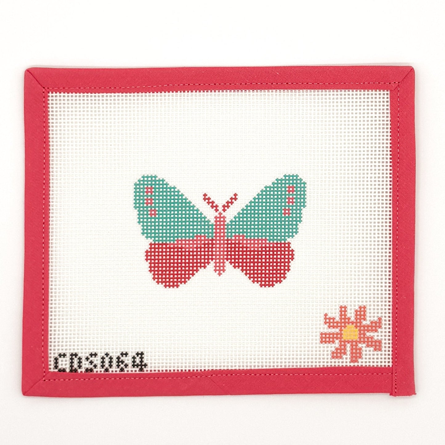Red Butterfly Beginner Needlepoint Canvas