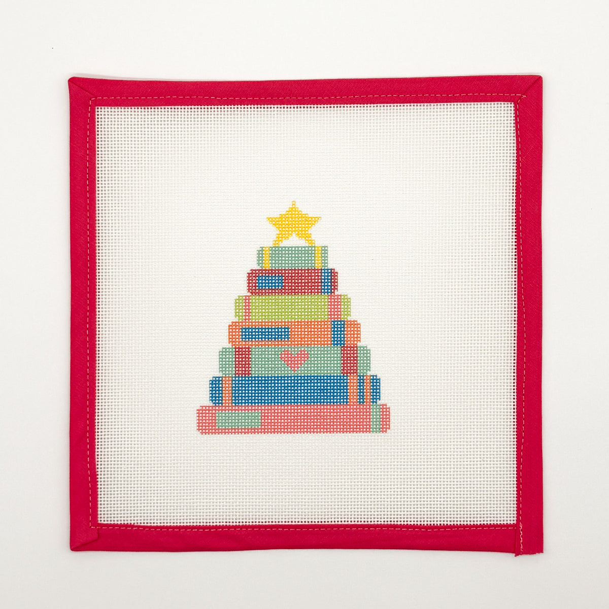 Rainbow Books Christmas Tree Needlepoint Canvas