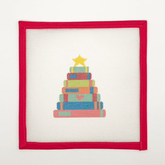 Rainbow Books Christmas Tree Needlepoint Canvas
