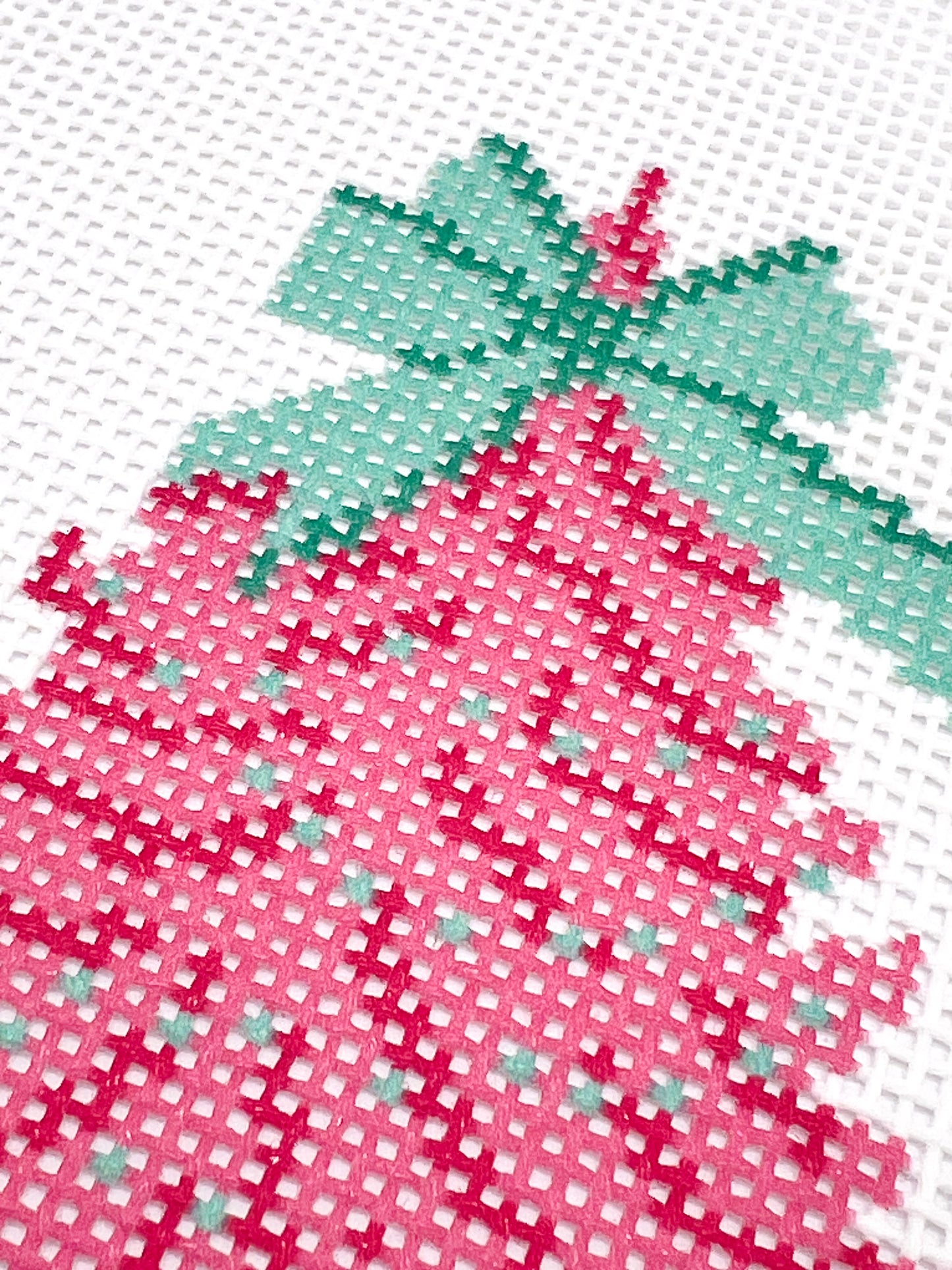 Pink Christmas Tree Beginner Needlepoint Kit