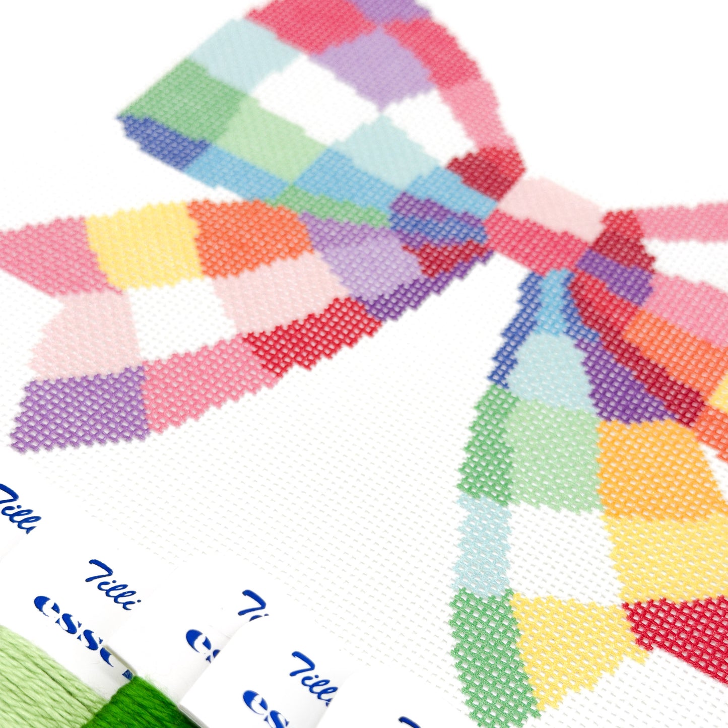 Gingham Bow Needlepoint Kit