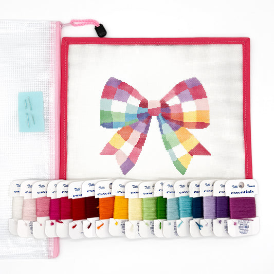Gingham Bow Needlepoint Kit