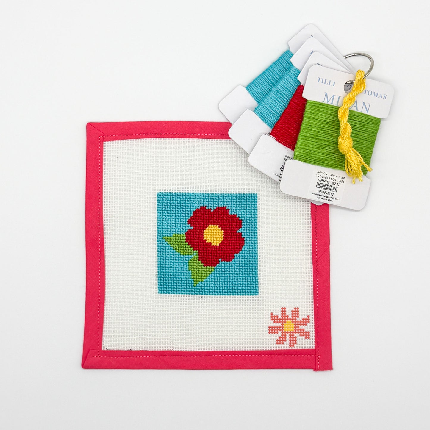 Red Flower Beginner Needlepoint Kit
