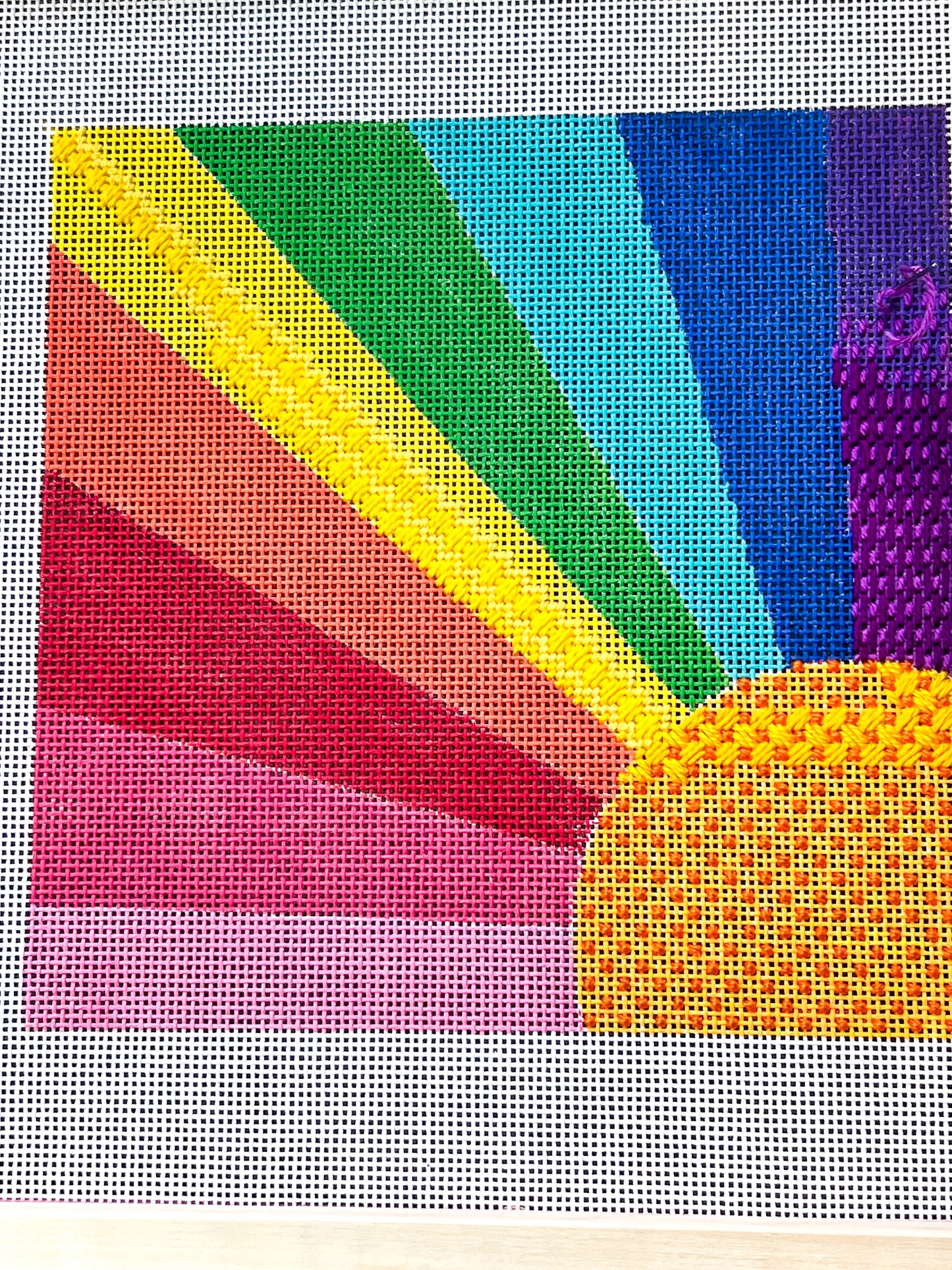 Rainbow Sunshine Needlepoint Canvas