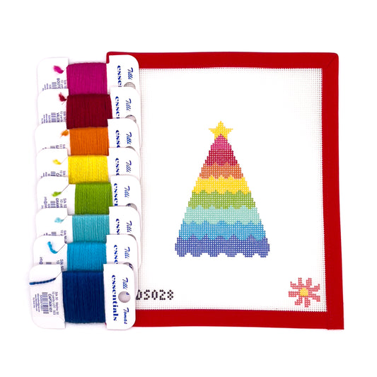 Rainbow Christmas Tree Needlepoint Canvas