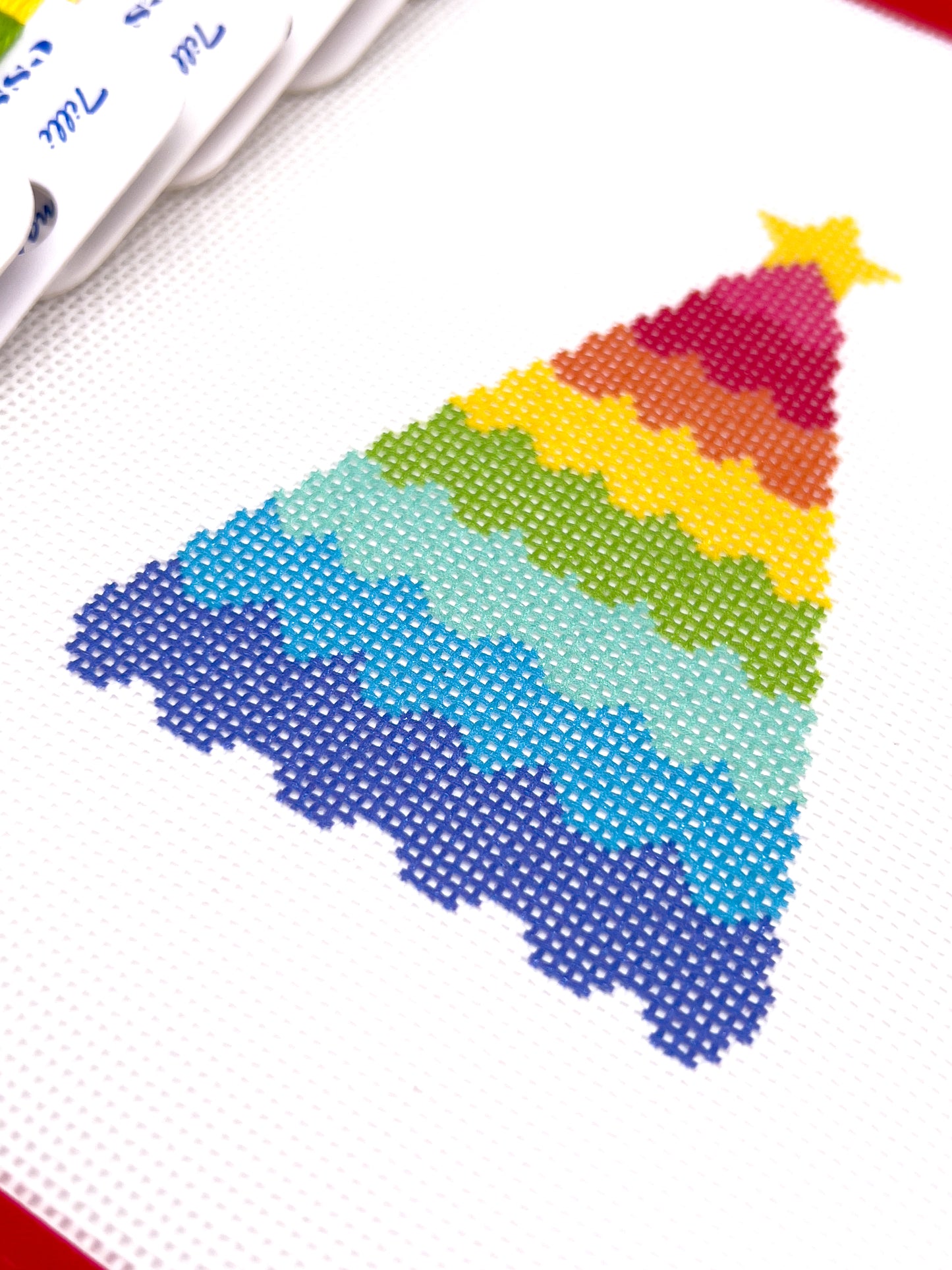Rainbow Christmas Tree Needlepoint Kit