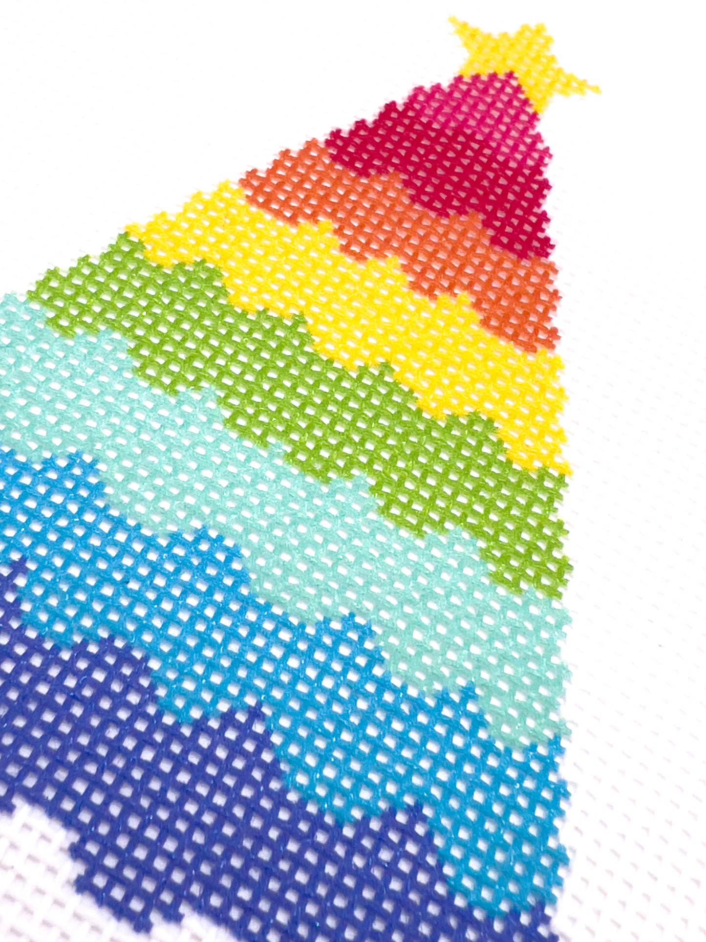 Rainbow Christmas Tree Needlepoint Canvas