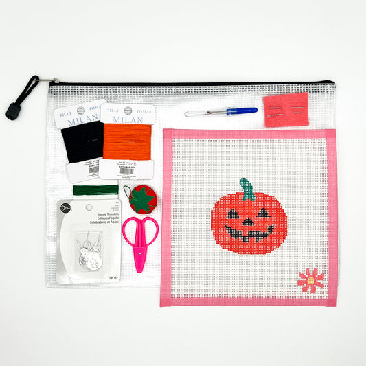 Halloween Jack O'lantern Beginner Needlepoint Kit