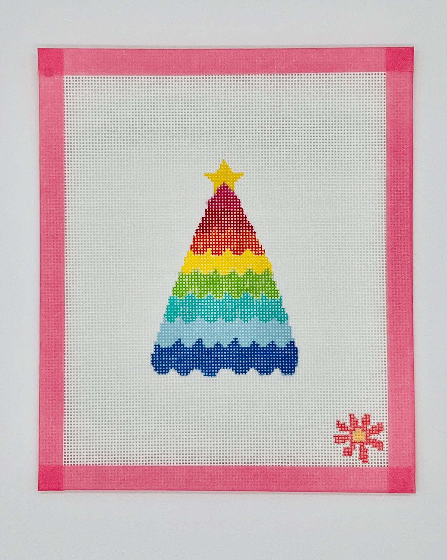 Rainbow Christmas Tree Needlepoint Canvas