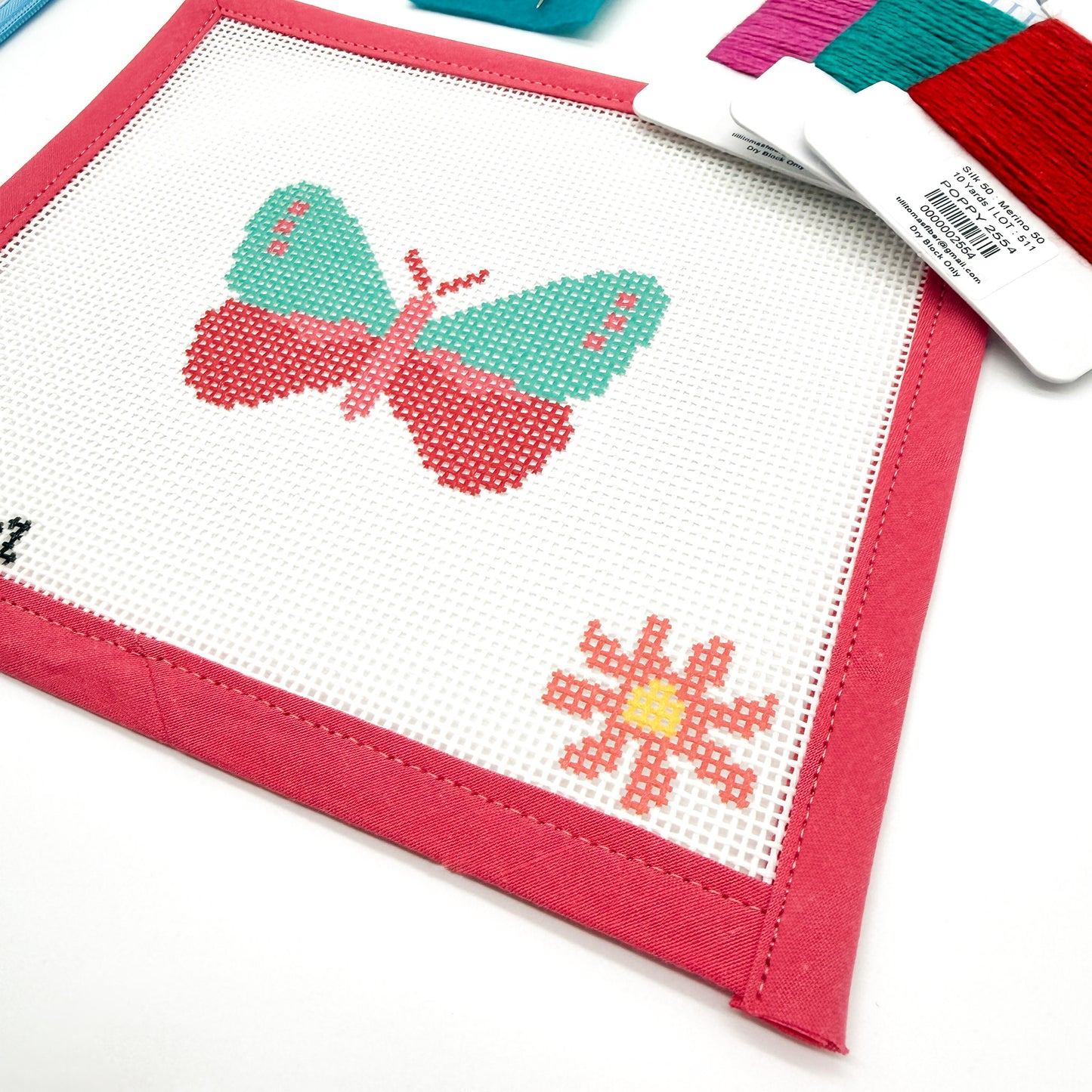 Red Butterfly Beginner Needlepoint Kit