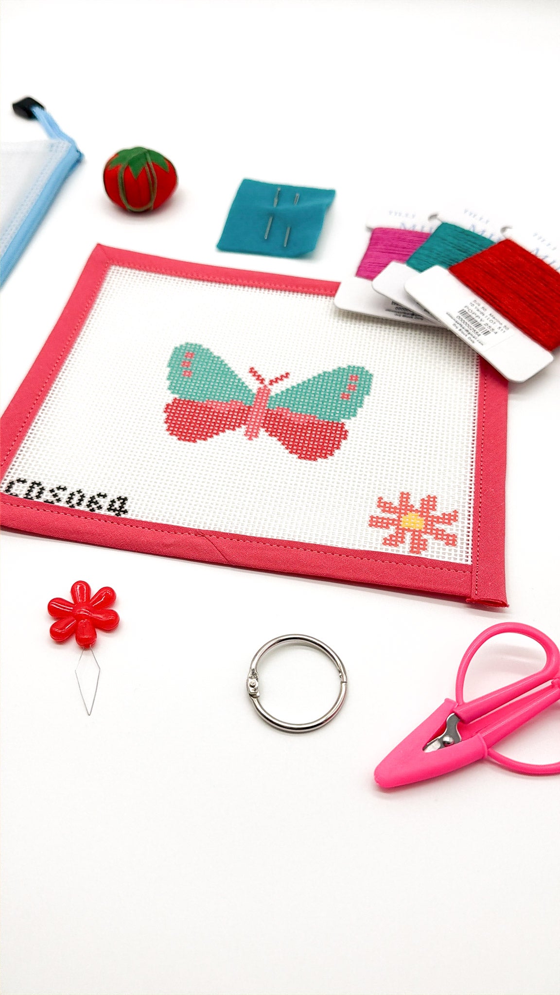 Red Butterfly Beginner Needlepoint Kit