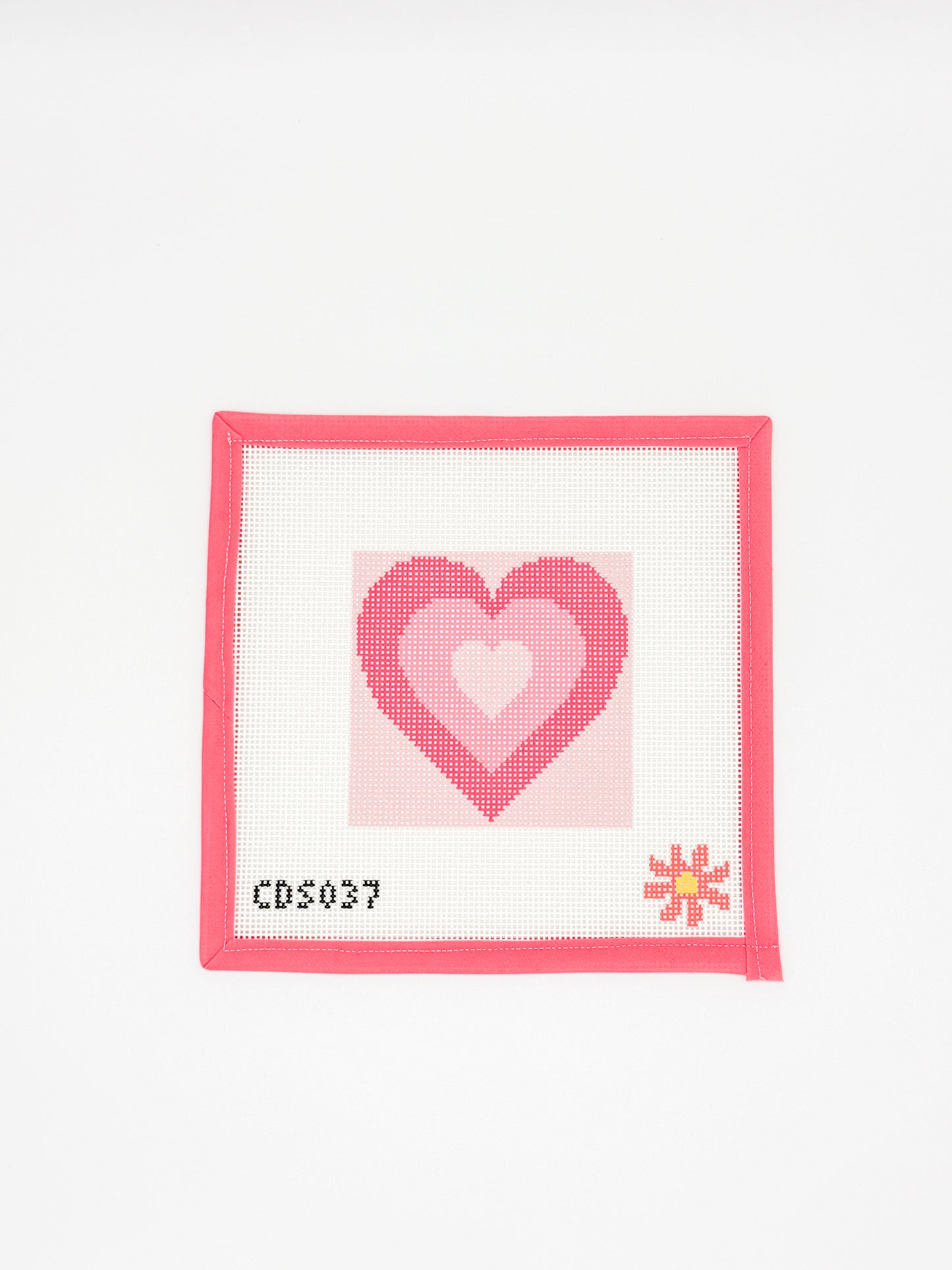 Pink Hearts Beginner Needlepoint Canvas