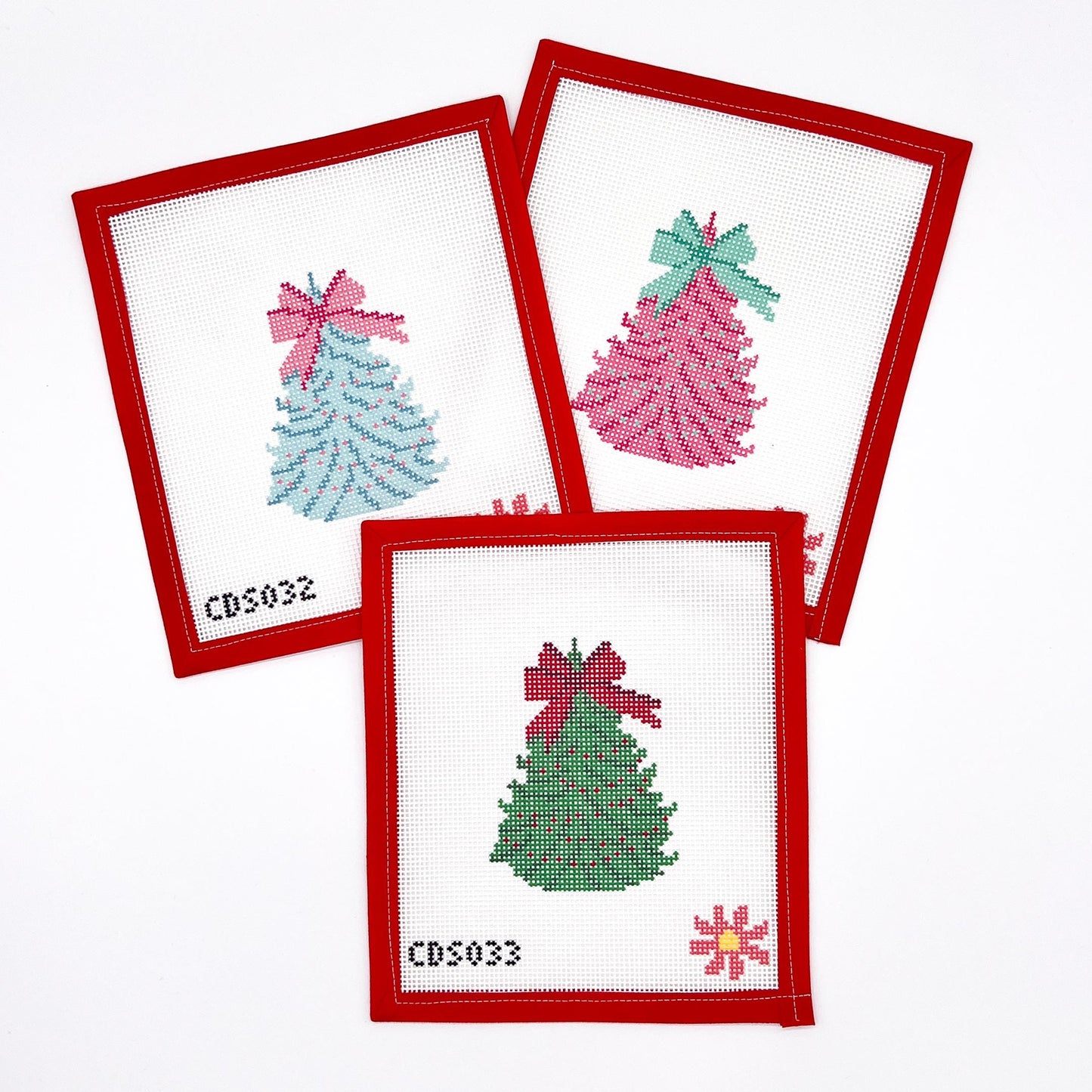 Colorful Christmas Tree Needlepoint Canvas - Holiday Ornament