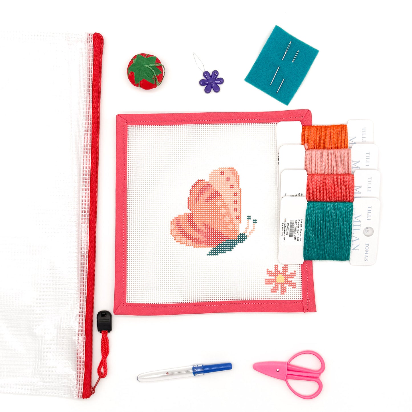 Orange Butterfly Beginner Needlepoint Kit